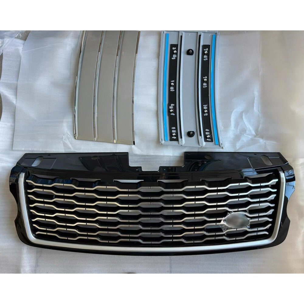 Front Bumper Mesh Grille+Side Vent Molding Trim Fit for Range Rover L405 2013-17