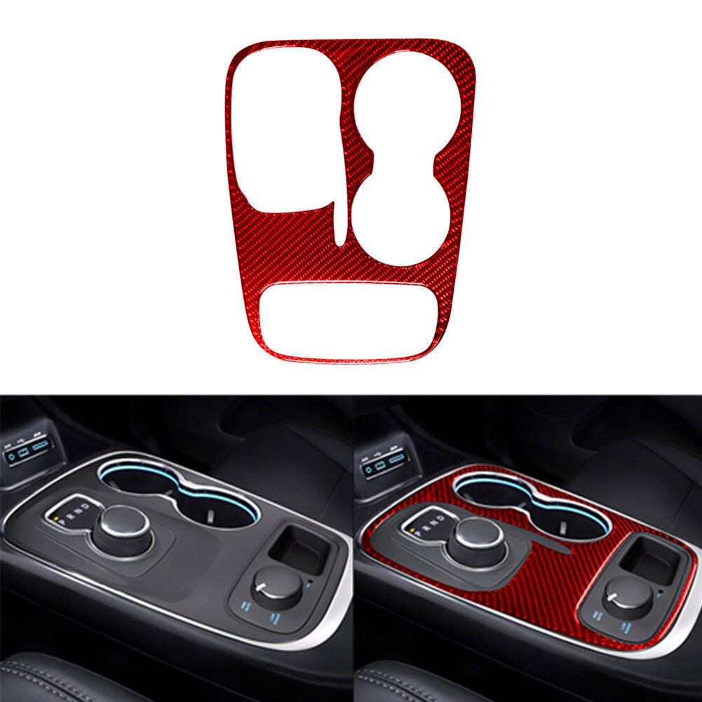 Red Carbon Fiber Gear Shift Frame Cover Trim for Dodge Durango 2014-2020 Type C