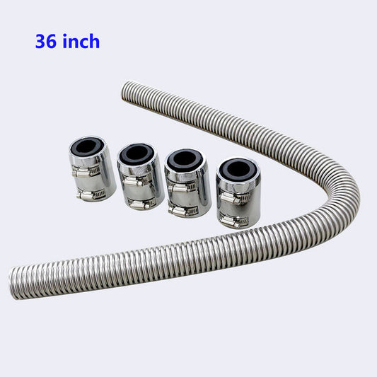 36-inch universal stainless steel radiator flexible cooling water hose kit with cap