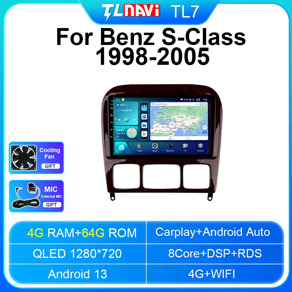 for Mercedes for Benz S-Class W220 Android CarPlay Car Radio GPS Multimedia Screen
