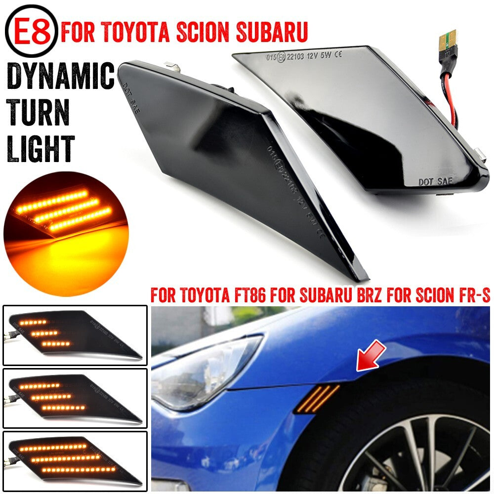 Dynamic Side Marker Turn Light for Toyota FT86 for Scion -S for Subaru BRZ 2013-2019