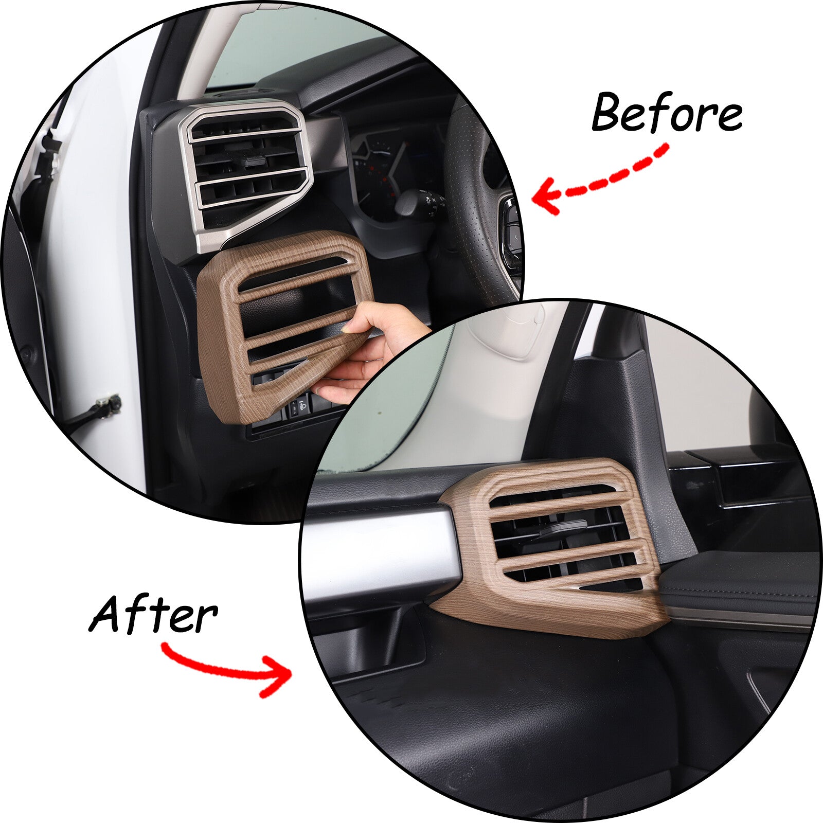 2-Pack Red Carbon Fiber Door and Window Exterior Trim for Corvette C7 2014-2019