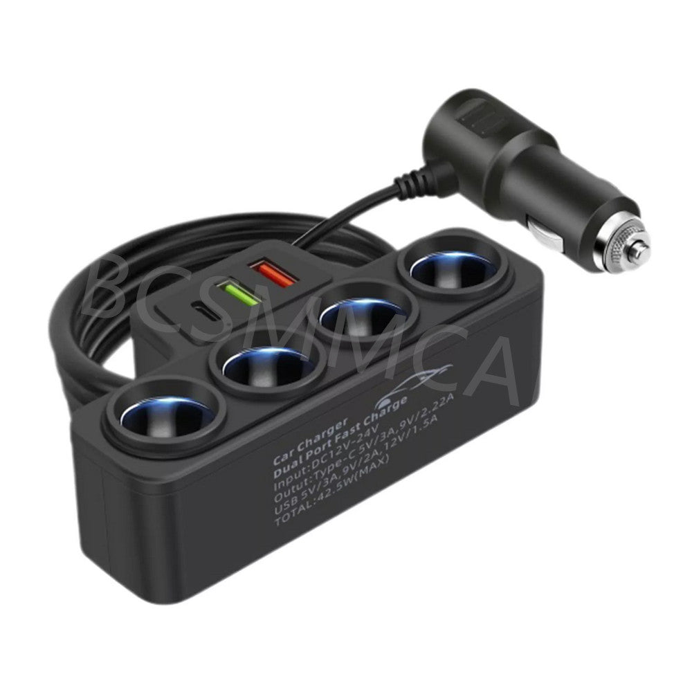 12V 4 Way Car Cigarette Lighter Adapter Phone for Charger Plug Power Outlet Splitter