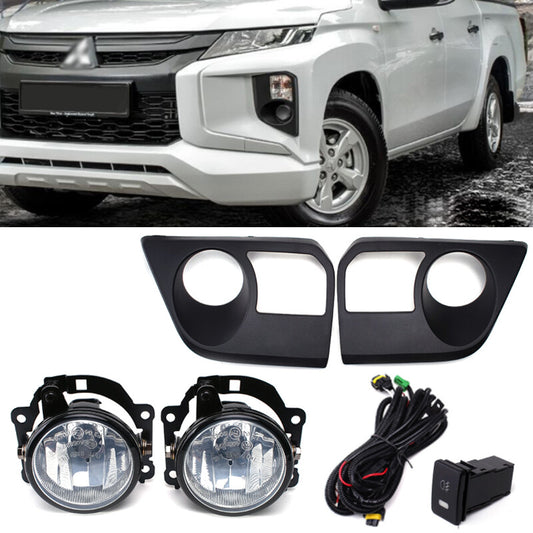 Front bumper fog light kit with bulbs for Mitsubishi L200 / Triton 2019 2020