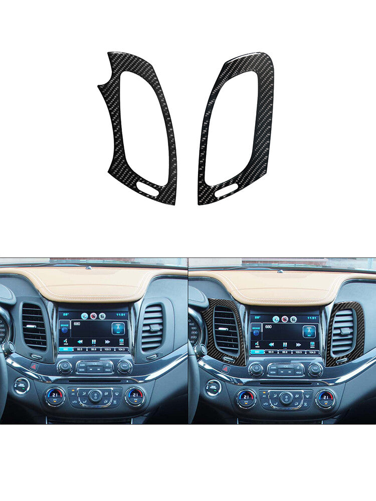 Left & Right Air Vent Frame Trim Cover Carbon Fiber for Chevy Impala 2014-2020
