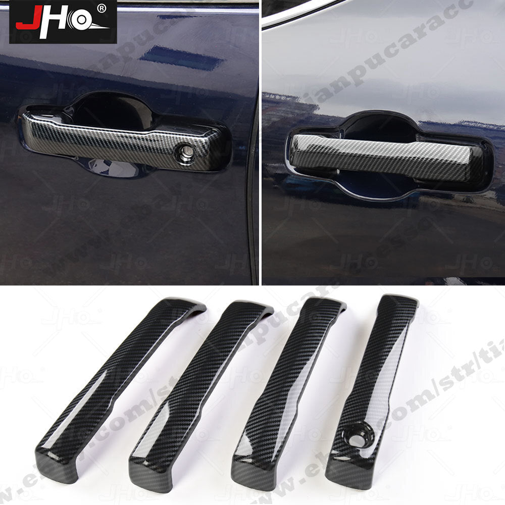 Carbon Fiber 4PCS Side Door Handles Trims Cover Decor for Toyota Tundra 2022 New