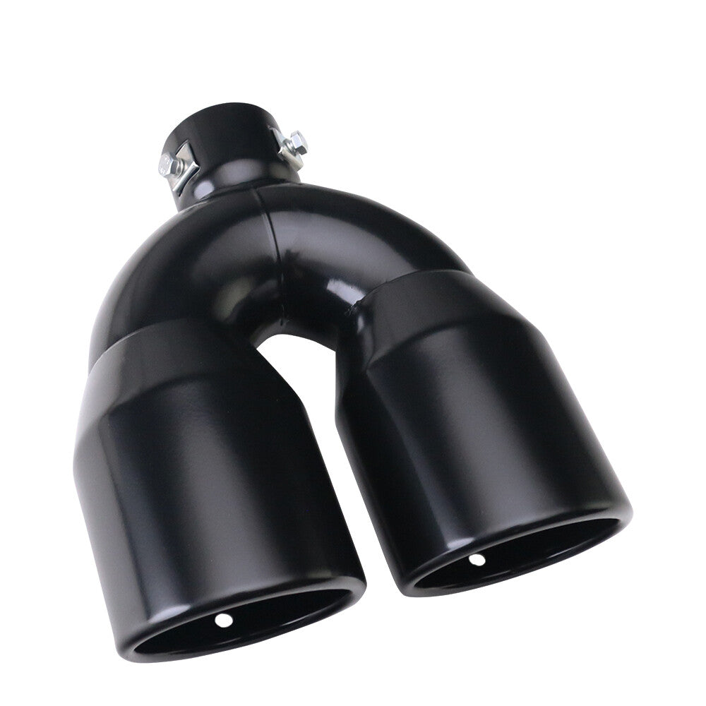 2'' ID 3.5''OD Dual Exhaust Tip Slant Tips Double Wall Tip Rolled tips Black
