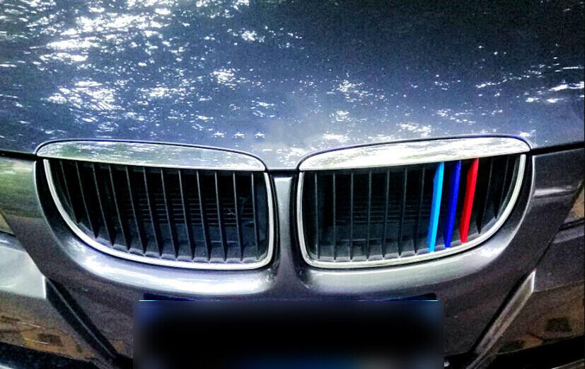 for BMW 3 Series 2004-2008 3-Color Car Front Center Mesh Grille Grill Strip Trim