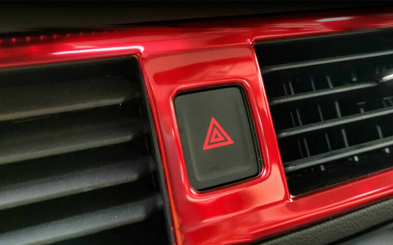 Red Steel Central Console Outlet Vent Trim for Volkswagen for Jetta Mk7 2019-2021