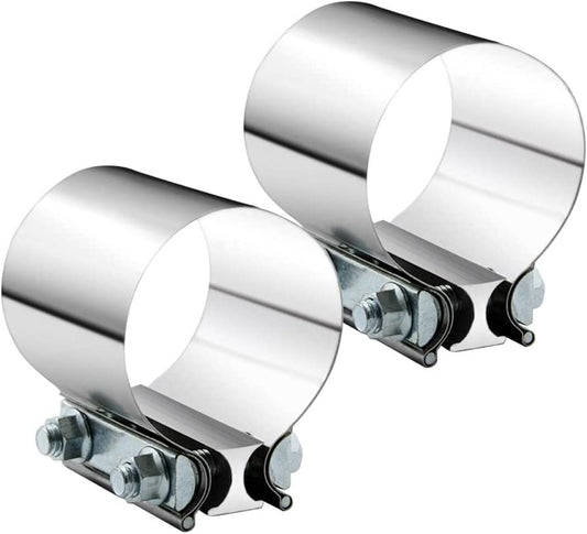 2.5-inch exhaust clip with 2.5-inch SS304 coupling muffler with clip