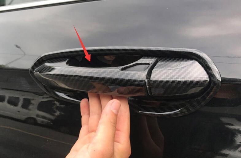 Outside for Smart Door Handle Cover Trim 8PCS for Ford Edge 2015-2021 Carbon Fiber