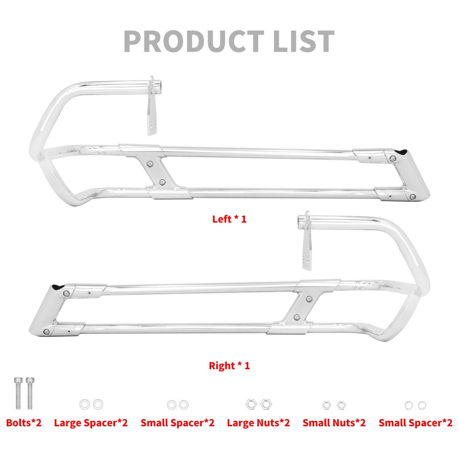 Chrome Hard Saddlebag Guard Rails for Harley Touring Road Electra Glide 14-2023