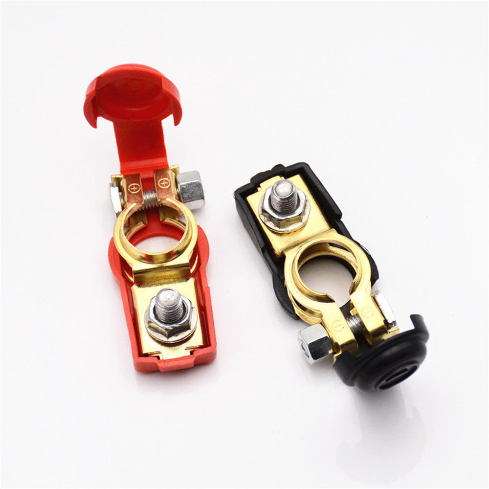 1 Pair Car Copper Battery Terminal Positive/Negative Quick Connector Cable Clamp