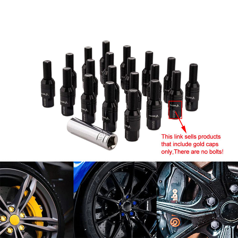20-piece black wheel lug bolt nail kit, replacement caps 28mm, suitable for most aftermarket applications.