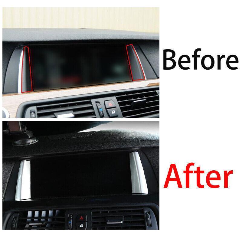 Fit for BMW 5 Series 2011-2017 Matte Silver Middle Console Navigation Panel Trim