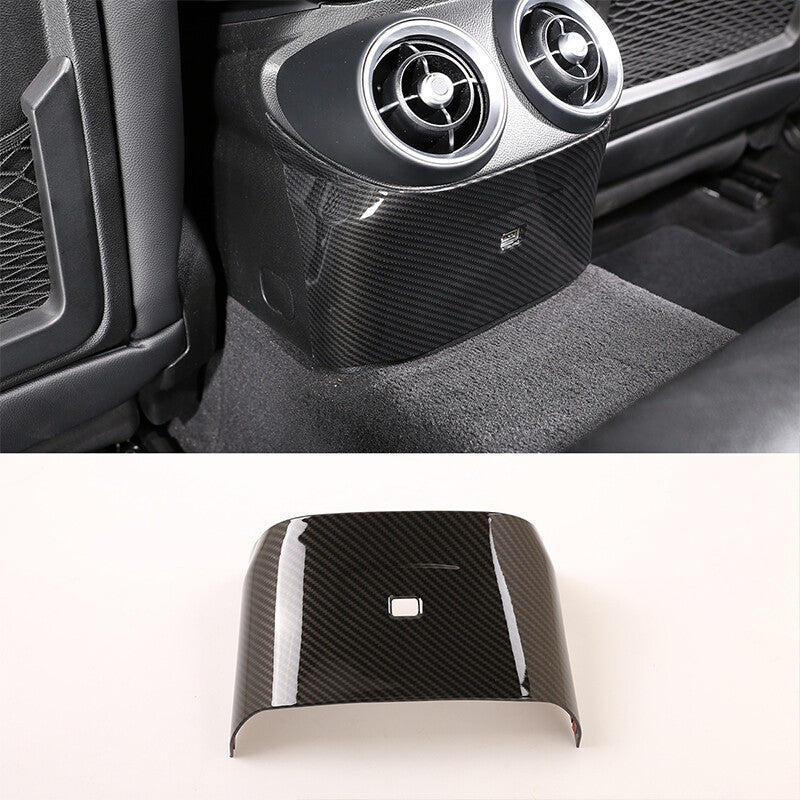 Carbon ABS rear vent socket panel cover trim for Alfa Romeo Giulia 2017-2022