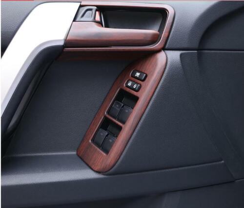 Wood Grain Glass Window Lift Panel Switch Cover Trim for Toyota Prado 2010-2021