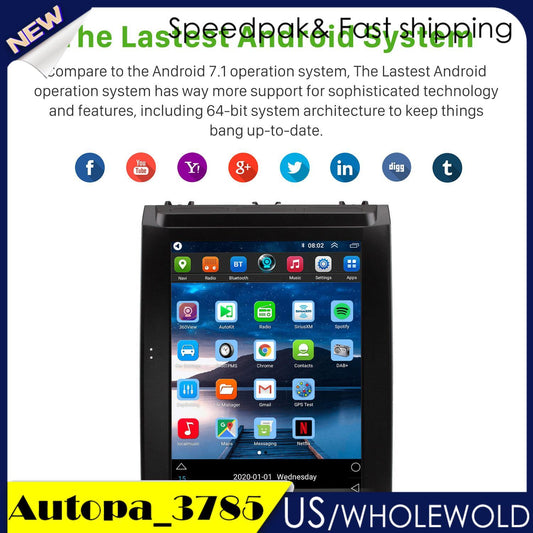 12.1 Car Stereo Radio GPS Carplay for Tesla Style Android for Ford F150 2015-2020