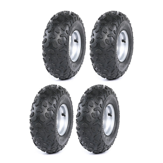 4pcs 145/70-6 Tyre Rim 6 Wheels Quad for Mini Bike ATV Buggy Ride on Mower Go Kart