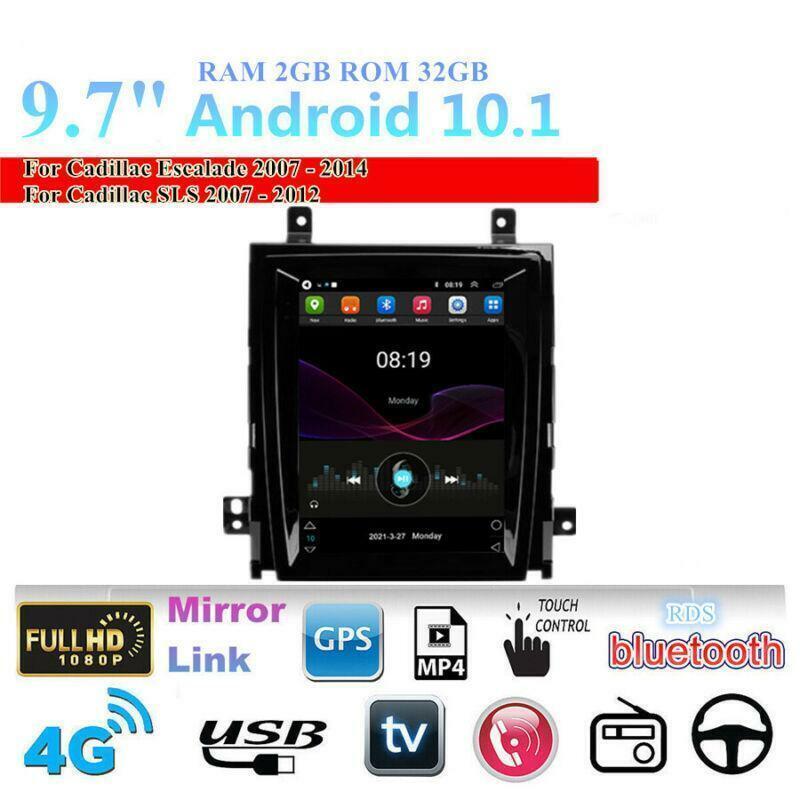 GPS For 2007-2014 for Cadillac for Escalade SLS 9.7 Vertical Android 10.1 Stereo Radio