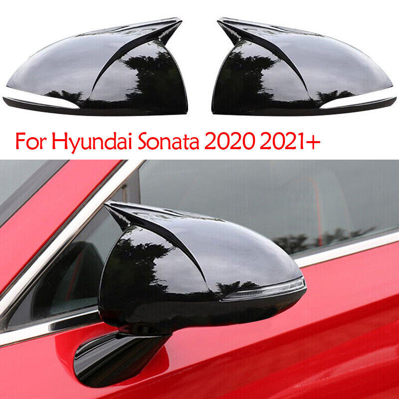 Glossy Black Car Side Rearview Mirror Cover Trim for Hyundai Sonata 2020 2021+