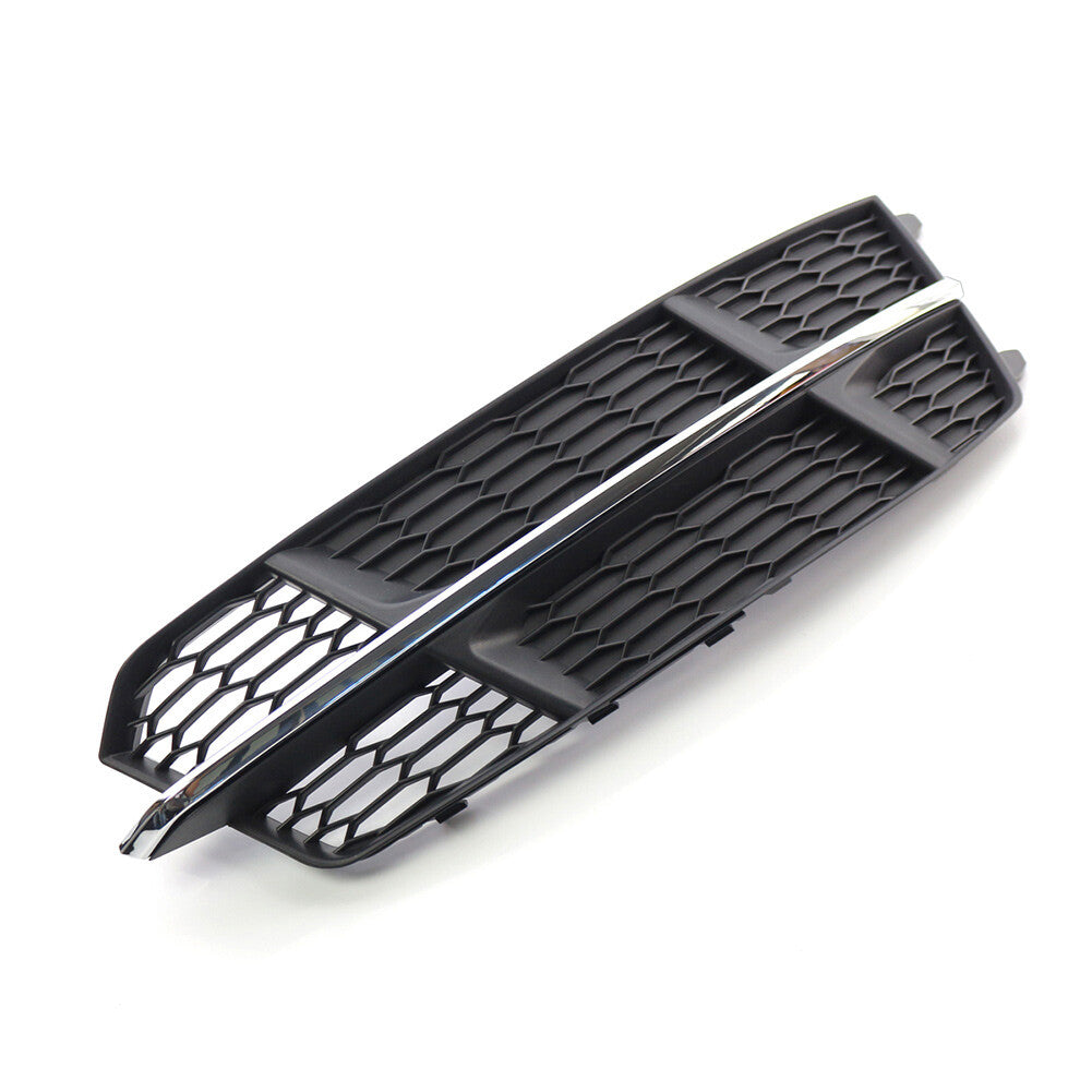 Front Bumper Lower Side Grille for Audi A6 C7 S-Line 2014-18 Black Chrome Right