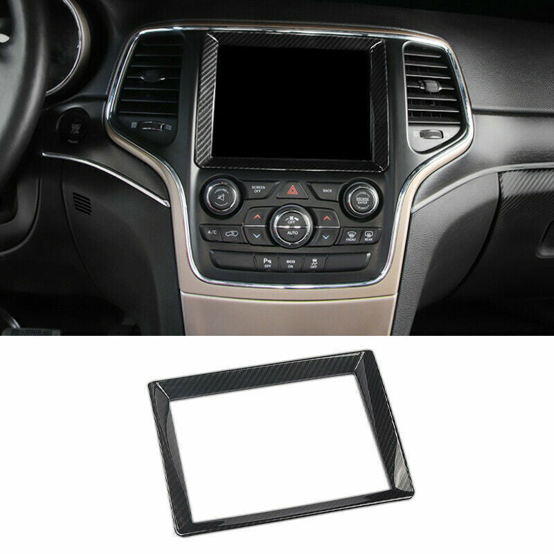 Carbon Fiber Look Navigation Screen Frame Trim for Jeep Grand Cherokee 2011-2020