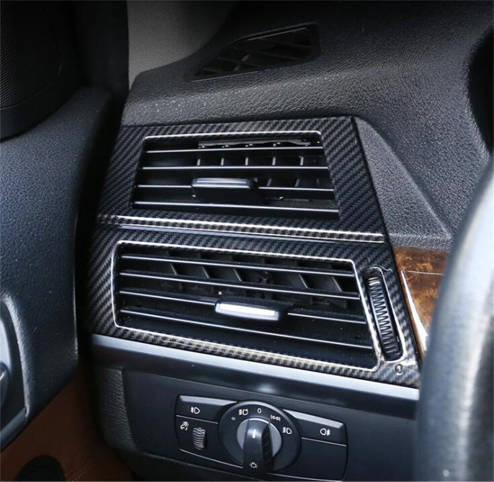 Carbon Fiber ABS Side Air Vent Outlet Panel Trim for BMW X5 E70 X6 E71 2008-2013