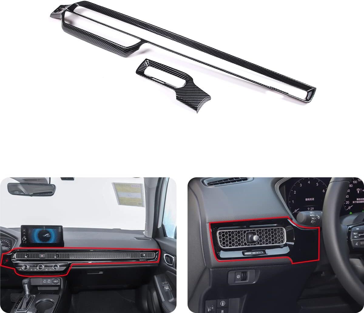 Carbon fiber patterned dashboard AC air socket cover trim for 2022 for Honda for Civic