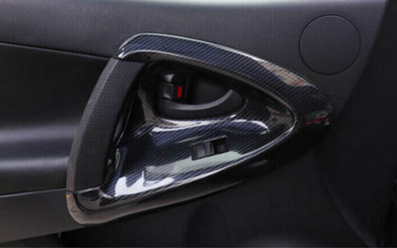 for Toyota RAV4 2006-2012 ABS Carbon Fiber Inner Door Handle Cover Panel Trim 4x