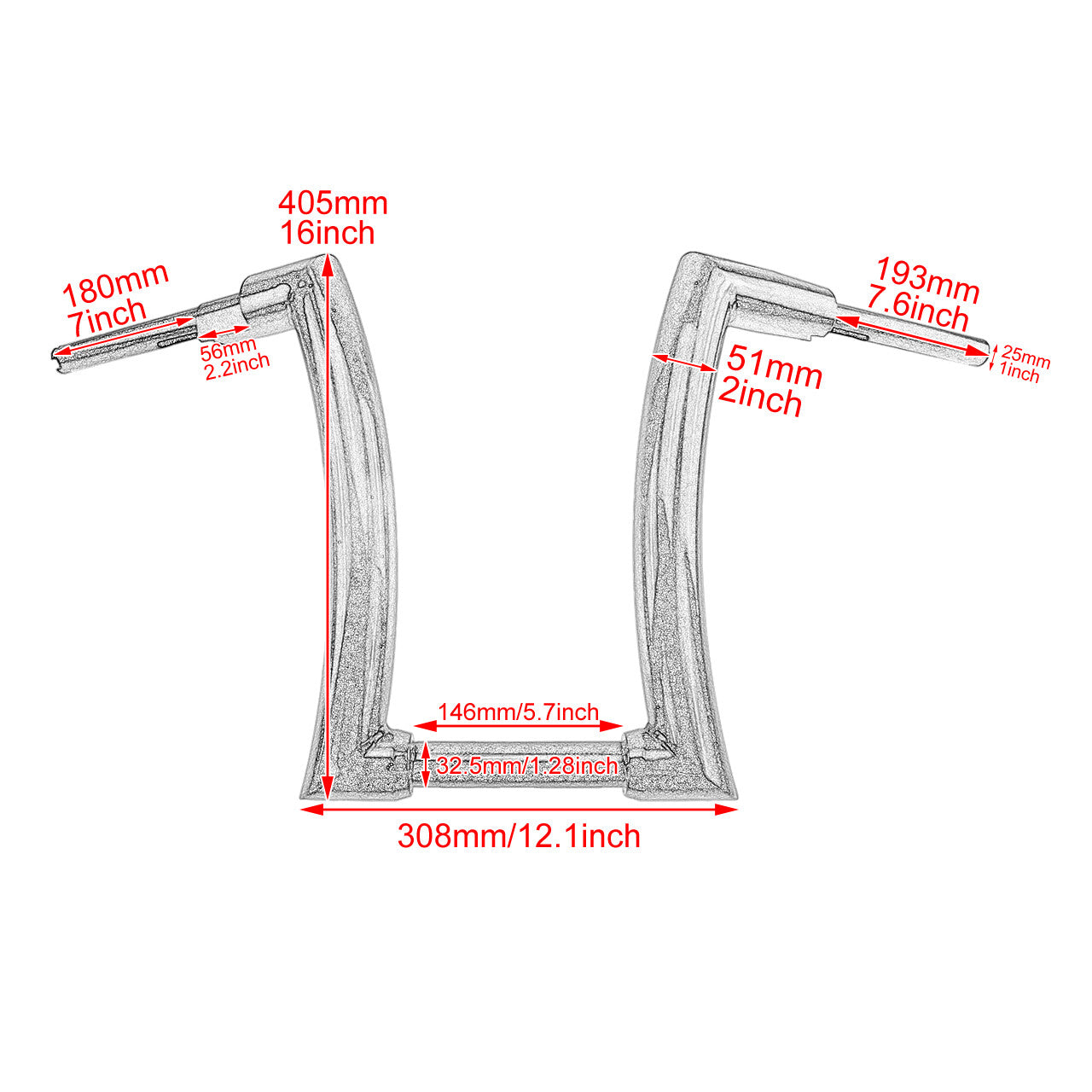 Black 16 Ape Hanger Handlebar 1.25 Rise for Harley Street Electra Glide 00-13