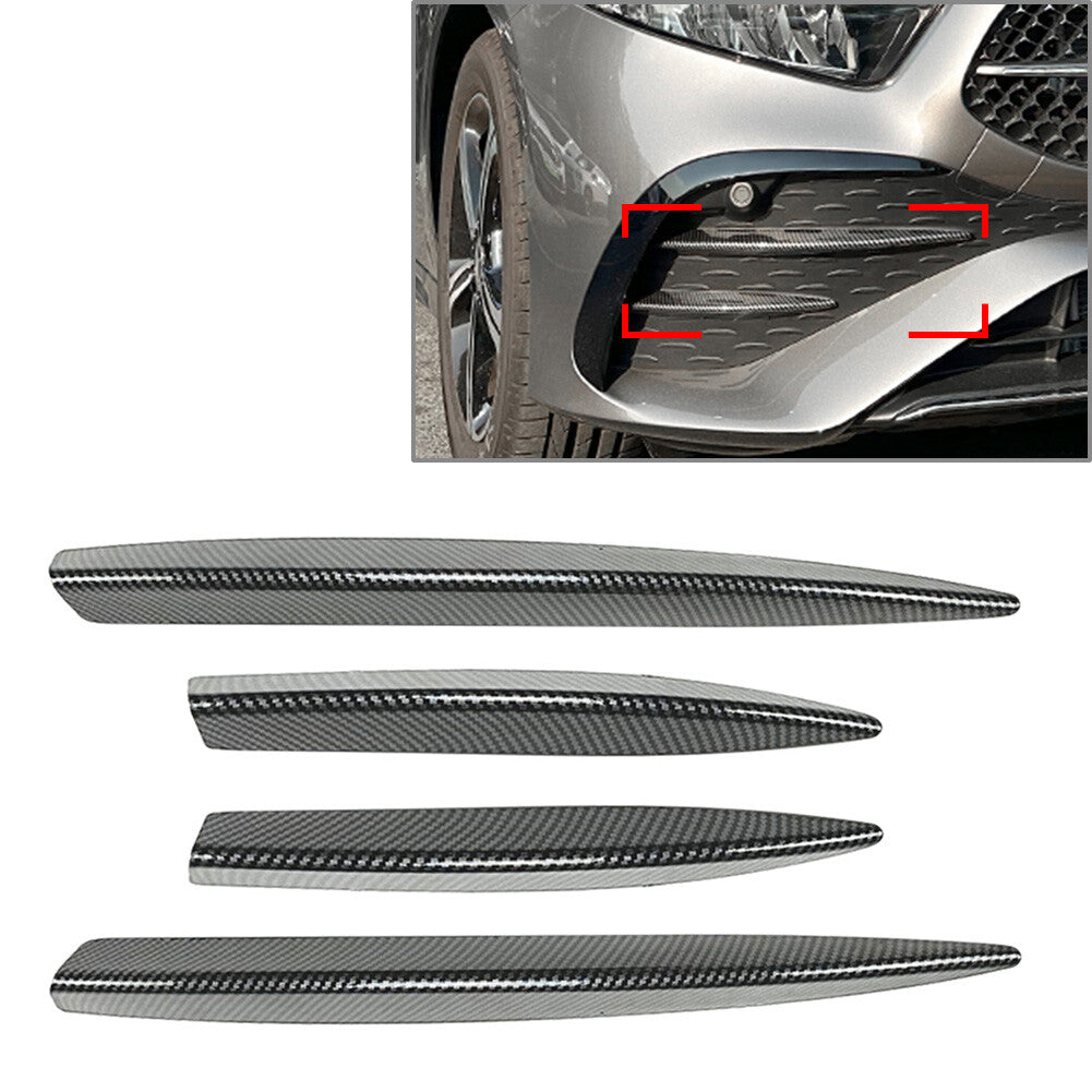 4x Front Fog Light Strips Air Intake Grille Cover Trim Carbon for Benz A Class