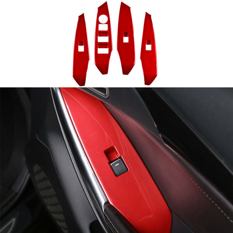 Fit for Mazda 6 Atenza 2017-2019 Red Garnish Window Lift Panel Switch Cover Trim