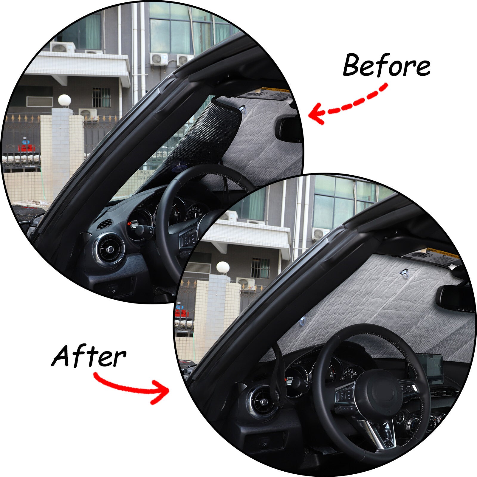 Front windshield sunshade/heat shield suitable for Mazda Miata MX-5 2016-2022