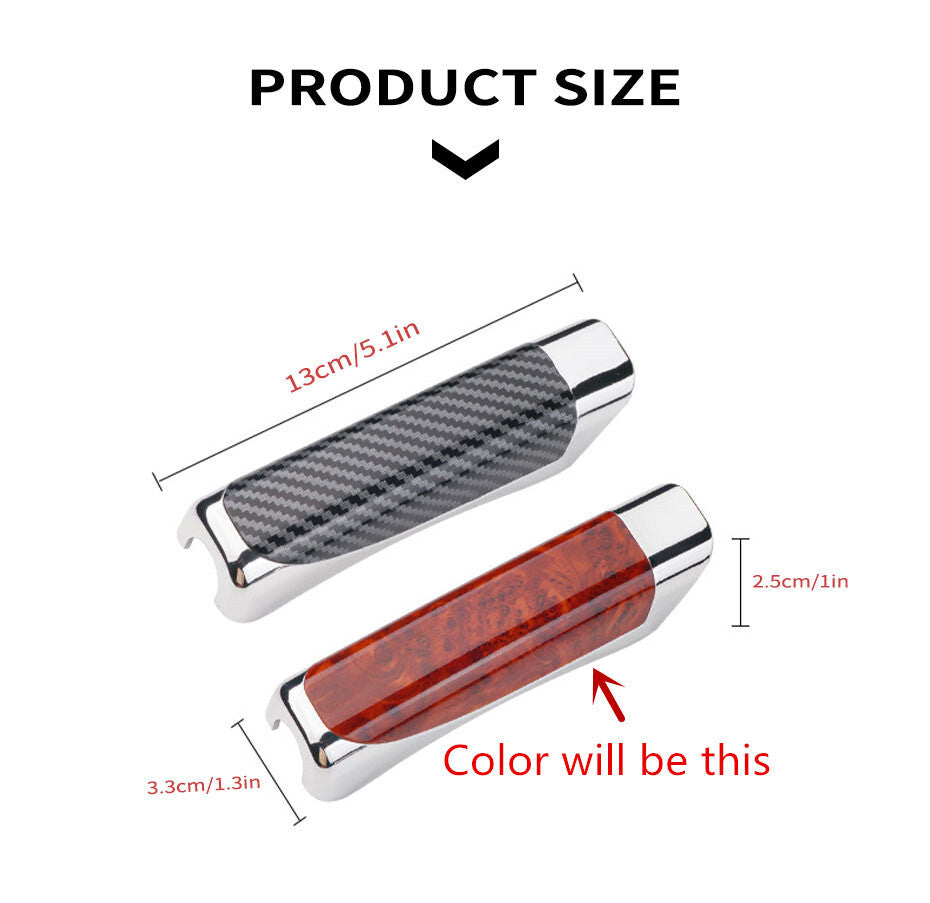 Car Hand Brake Protector Interior Handbrake Cover Mahogany Grain Accessories ABS