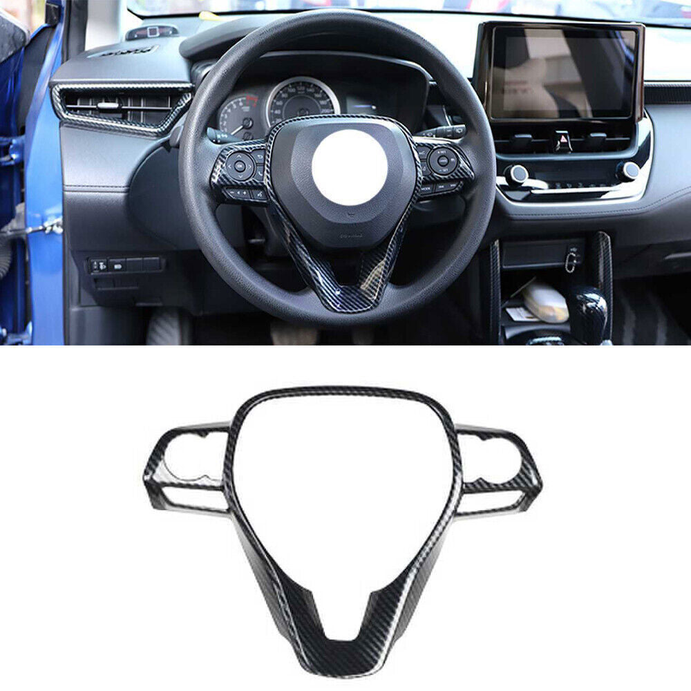 for Toyota for Corolla Cross 22-24 Carbon Fiber Look Steering Wheel Frame Cover Trim