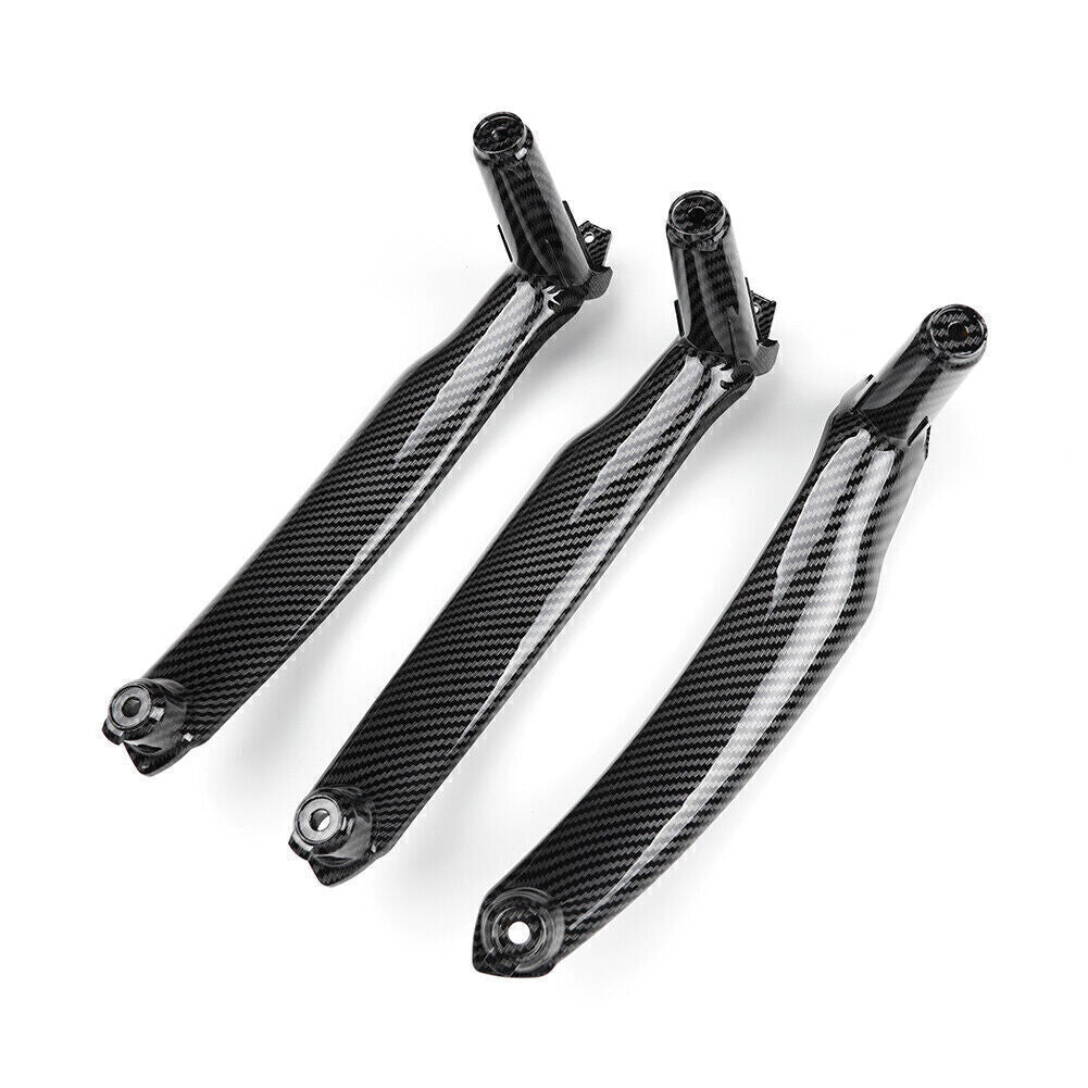 Car Inner Interior Door Pull Handle Trim Carbon Fiber Fit for BMW X5 X6 E70 E71 3pcs