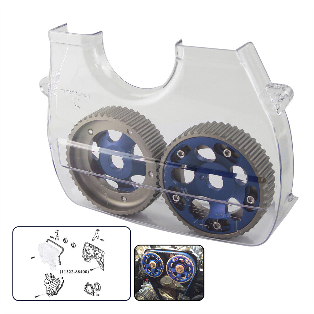 Cam Gear Pulley+Cam Cover for Toyota Supra Chaser Soarer Cresta 1JZ-GTE Blue