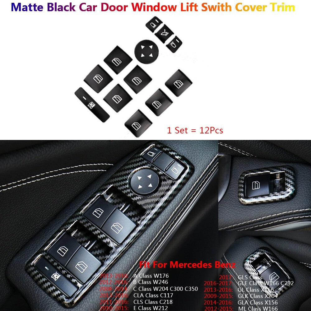 Black for Mercedes-Benz A B C E CLA CLS GL GLA GLK ML Window Lift Switch Cover