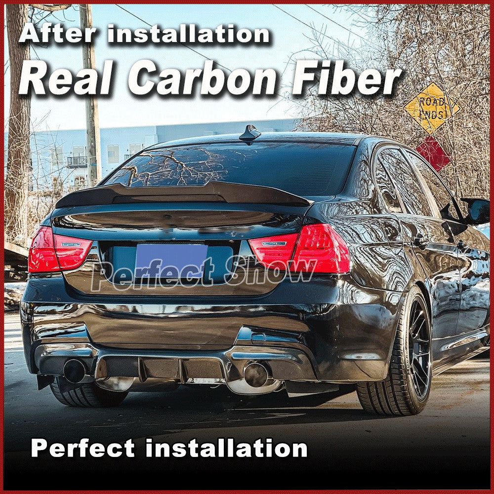 Fit for BMW E90 325i 330i 335i M3 05-12 REAL Carbon Rear Trunk Spoiler Wing Lip