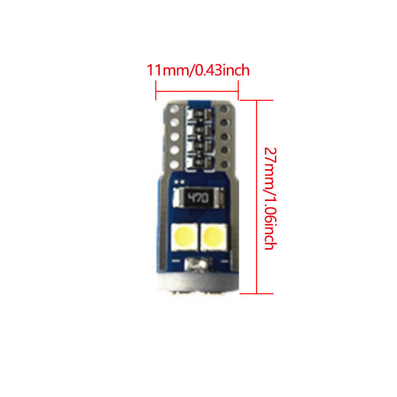 Yellow Light 10Pcs T10 3030-6SMD LED Lights License Plate High Lights Bulb