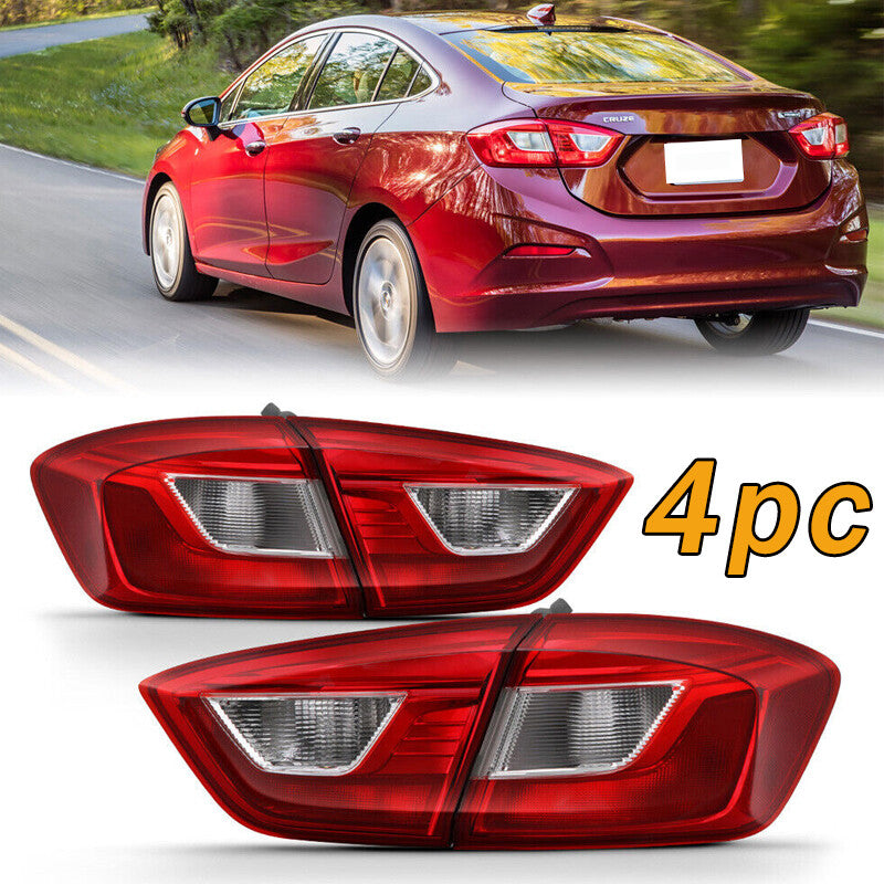 4PC LED Rear Tail Light Assembly for Chevy for Cruze Sedan 2016-2019