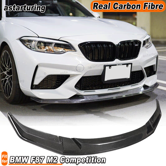 for BMW F87 M2 Competition M2C 2018-20 Real Carbon Front Bumper Lip Spoiler Chin