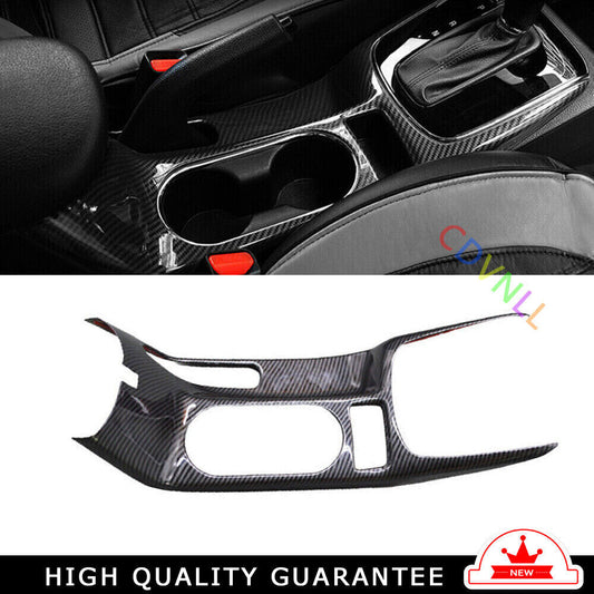 Console Gear Shift Water Cup Panel Trim for Kia K3 2017-2018 Black Carbon Fiber