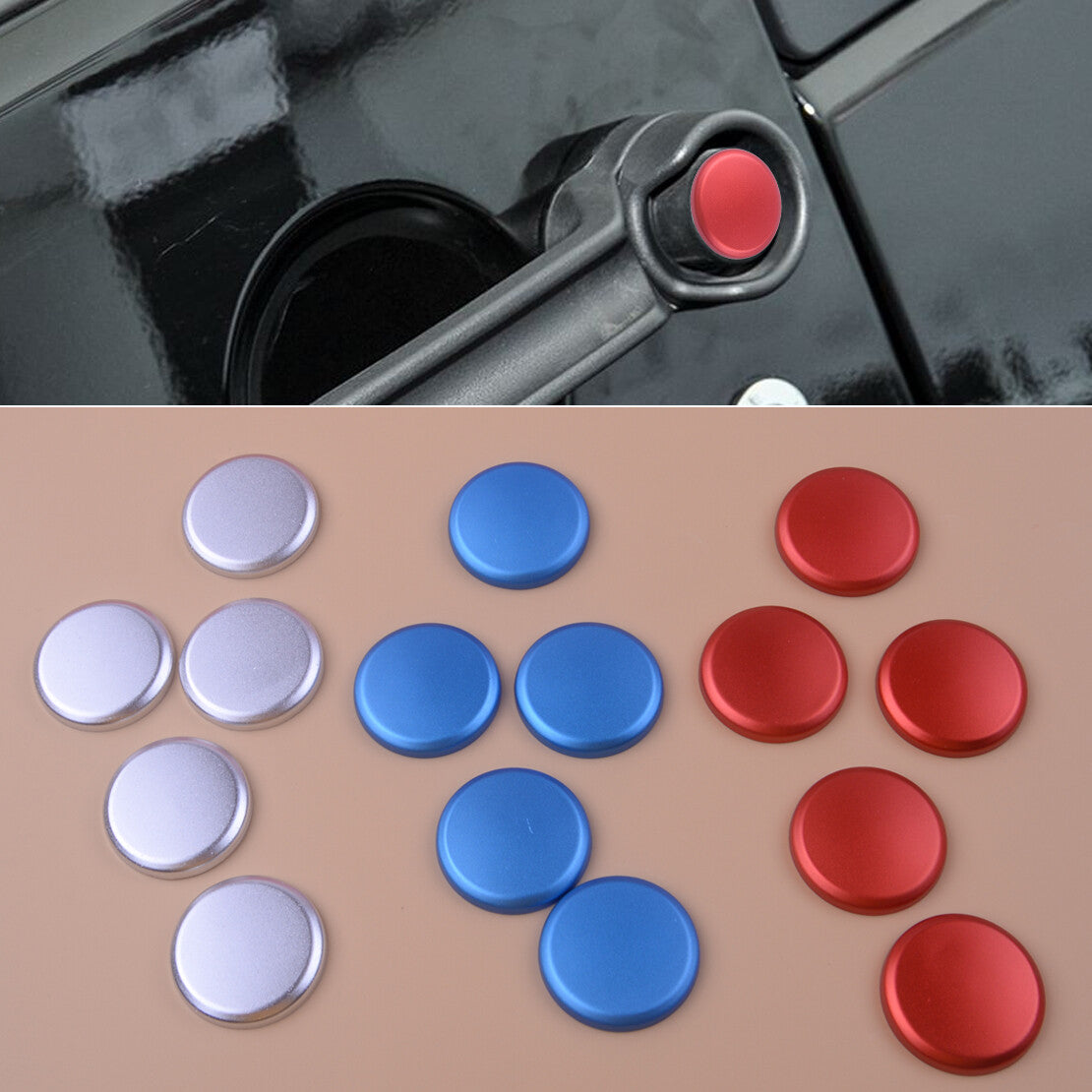 Fit for JEEP for Wrangler JK 5x Door Handle Exterior Push Button Cover Trim