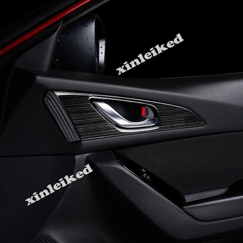 2X Black titanium Inner Door Handle Bowl Trim Cover for Mazda 3 Axela 2017-2018