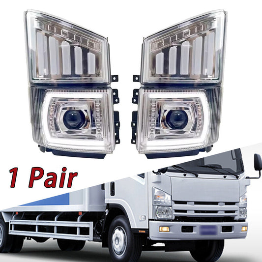 Suitable for Isuzu 700p trucks, heavy-duty LED headlights, fog lights, and turn signals.