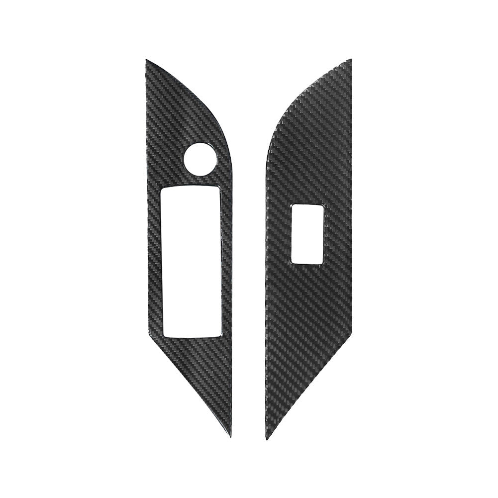 2X Carbon Fiber Front Door Control Cover Trim for Toyota Hilux 2015-2021 Type B