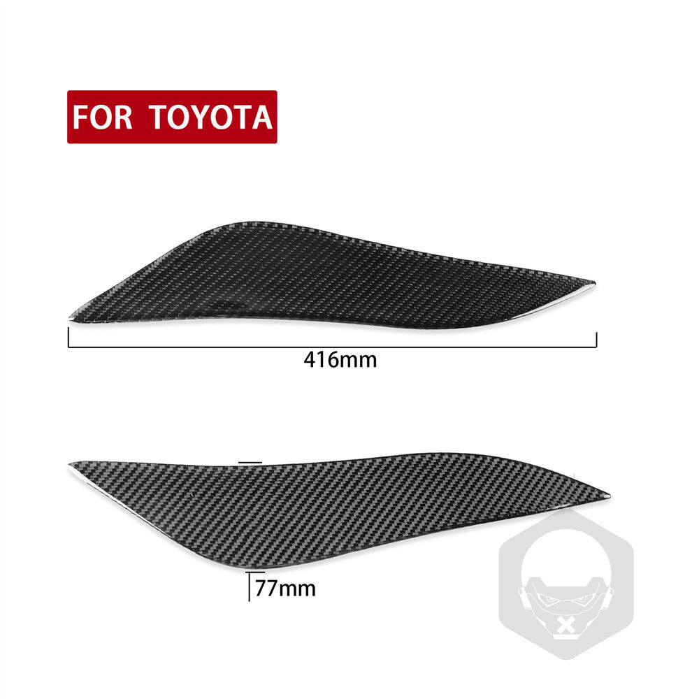 Carbon Fiber Front Headlight Eyelids Eyebrow Trim Fit For T@yota Supra 1993-1998