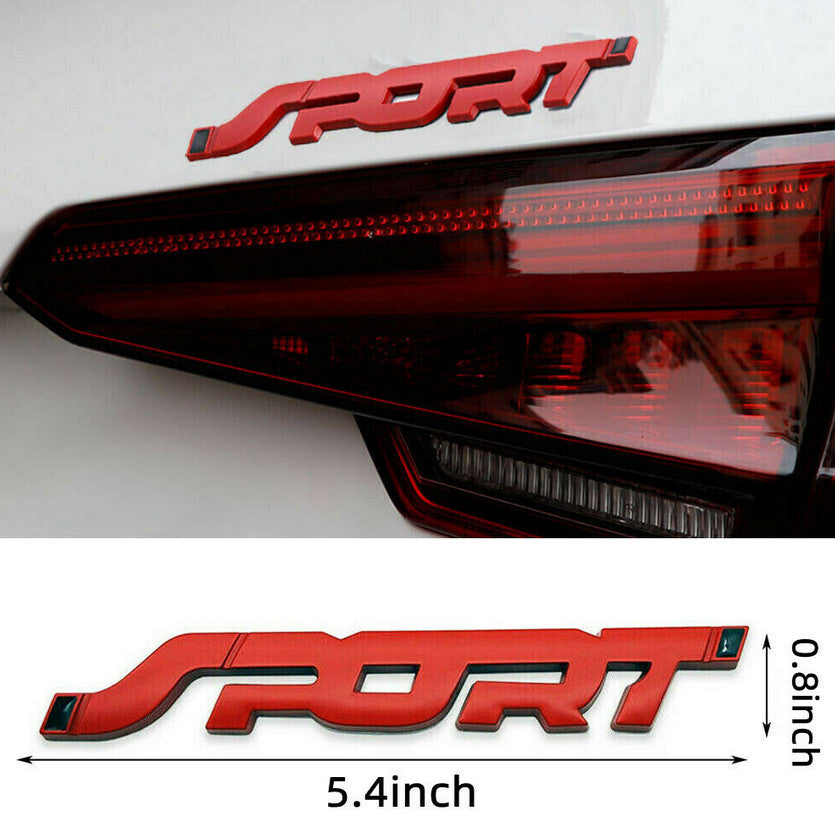 Red sticker logo for sports racing, trunk, rear boot, side badge decal